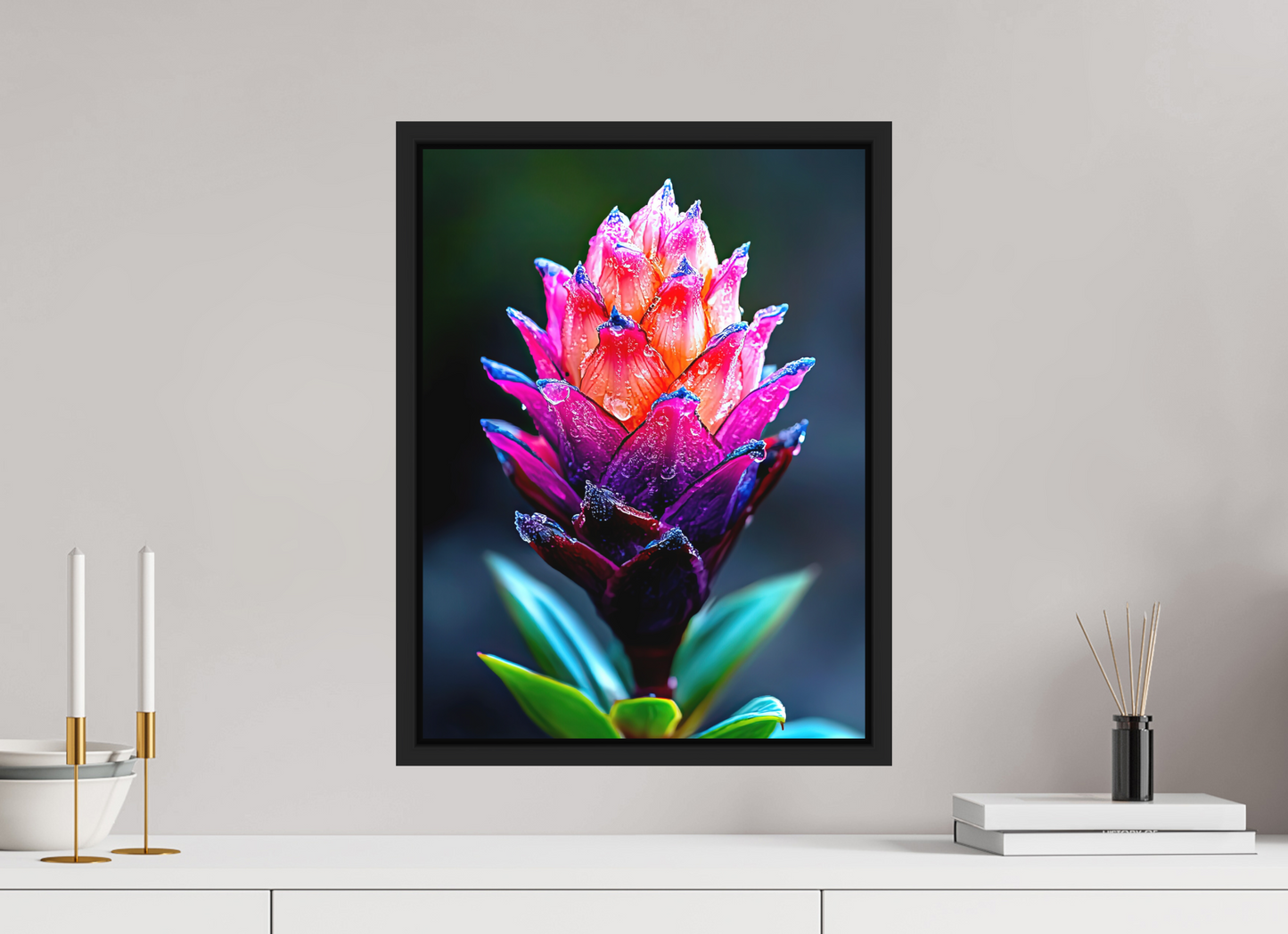 15 x 20″, Photo Print on Aluminum Backing with boarder Tropical Pinecone Flower