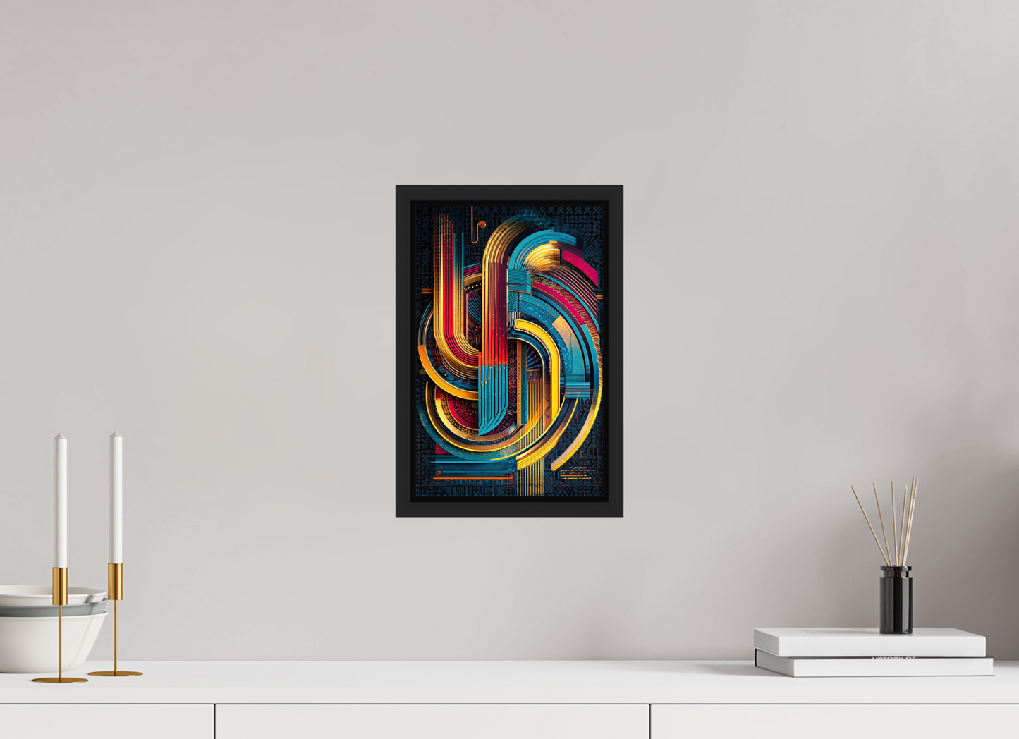 8 x 12.4″, Fine Art Print on Aluminum Dibond with Boarder Abstract Jazz 2
