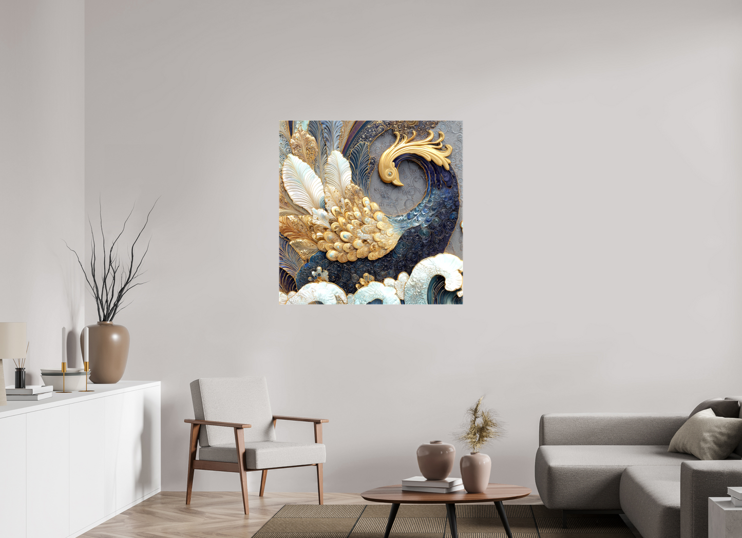 40 x 40″, Glossy Canvas Swan 2