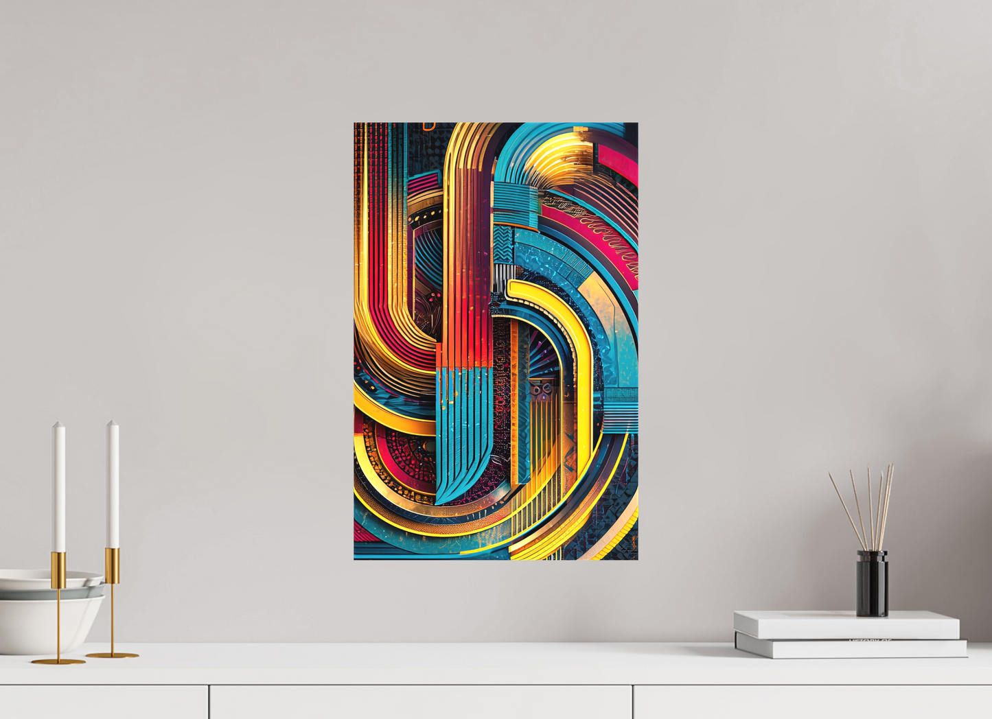 12 x 18.7″, Textile on Canvas Abstract Jazz 2