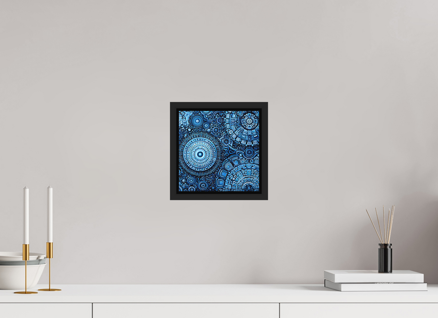 8 x 8″, Photo Print on Aluminum Backing with boarder Ancient Blue