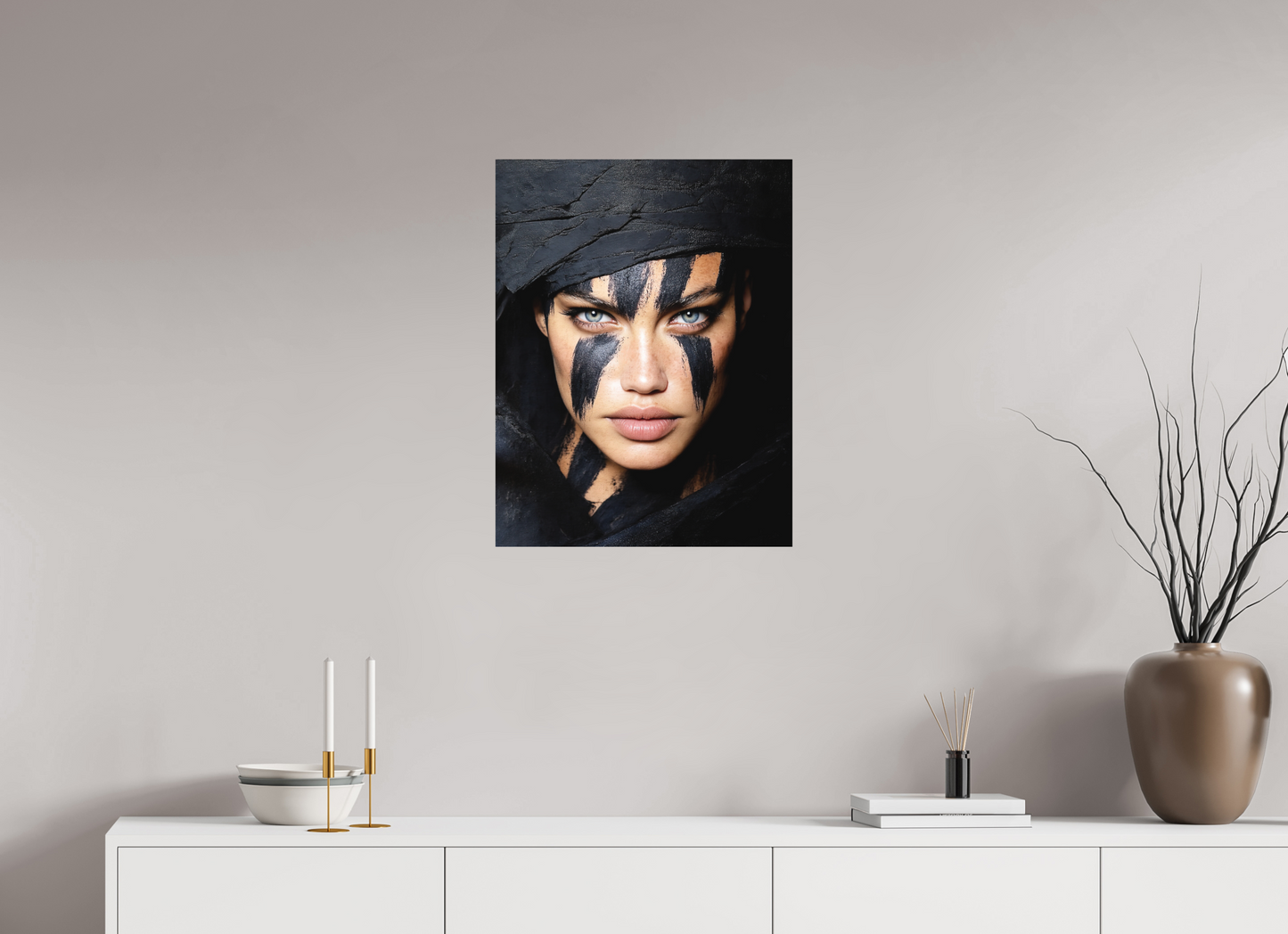 20 x 26.1″, Photo Print on Aluminum Backing Charcoal Woman