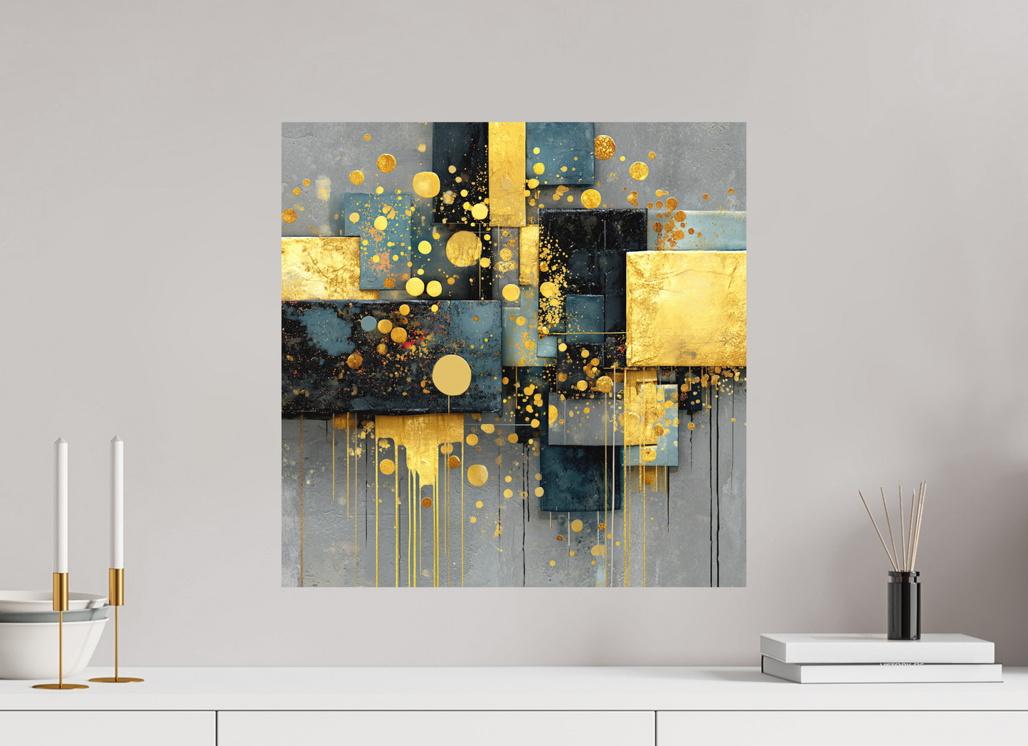 20 x 20″, Photo Print on Aluminum Backing Abstract Gold
