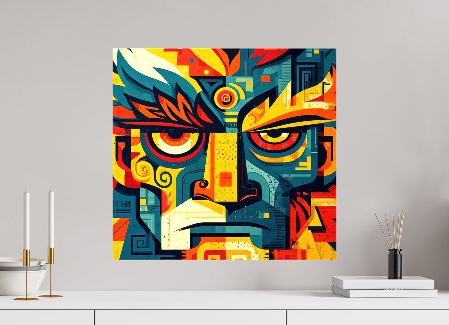 21.1 x 20″, Glossy Canvas Urban Tribal 3