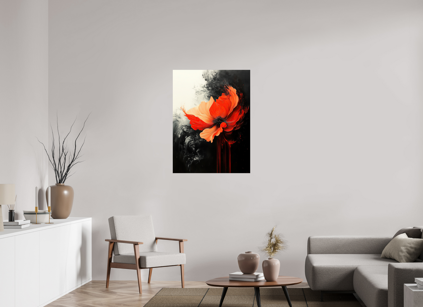 30 x 40″, Fine Art Print On Aluminum Dibond Red Flower
