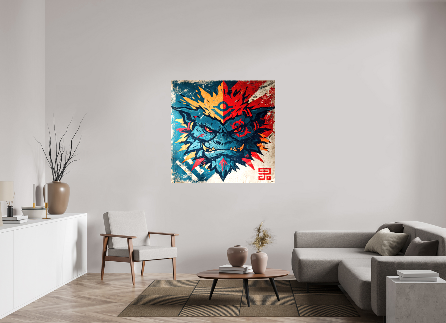 47.8 x 47″, Glossy Canvas Orge