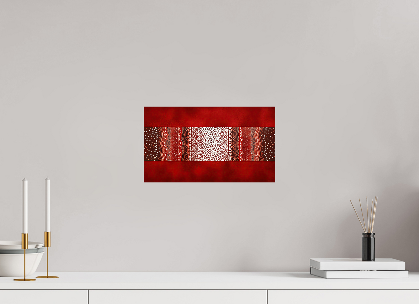 13.9 x 8″, Fine Art Print On Aluminum Dibond Red Layers 1