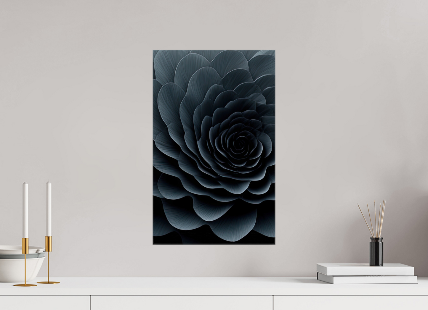 12 x 19.3″, Glossy Canvas Dark Flower