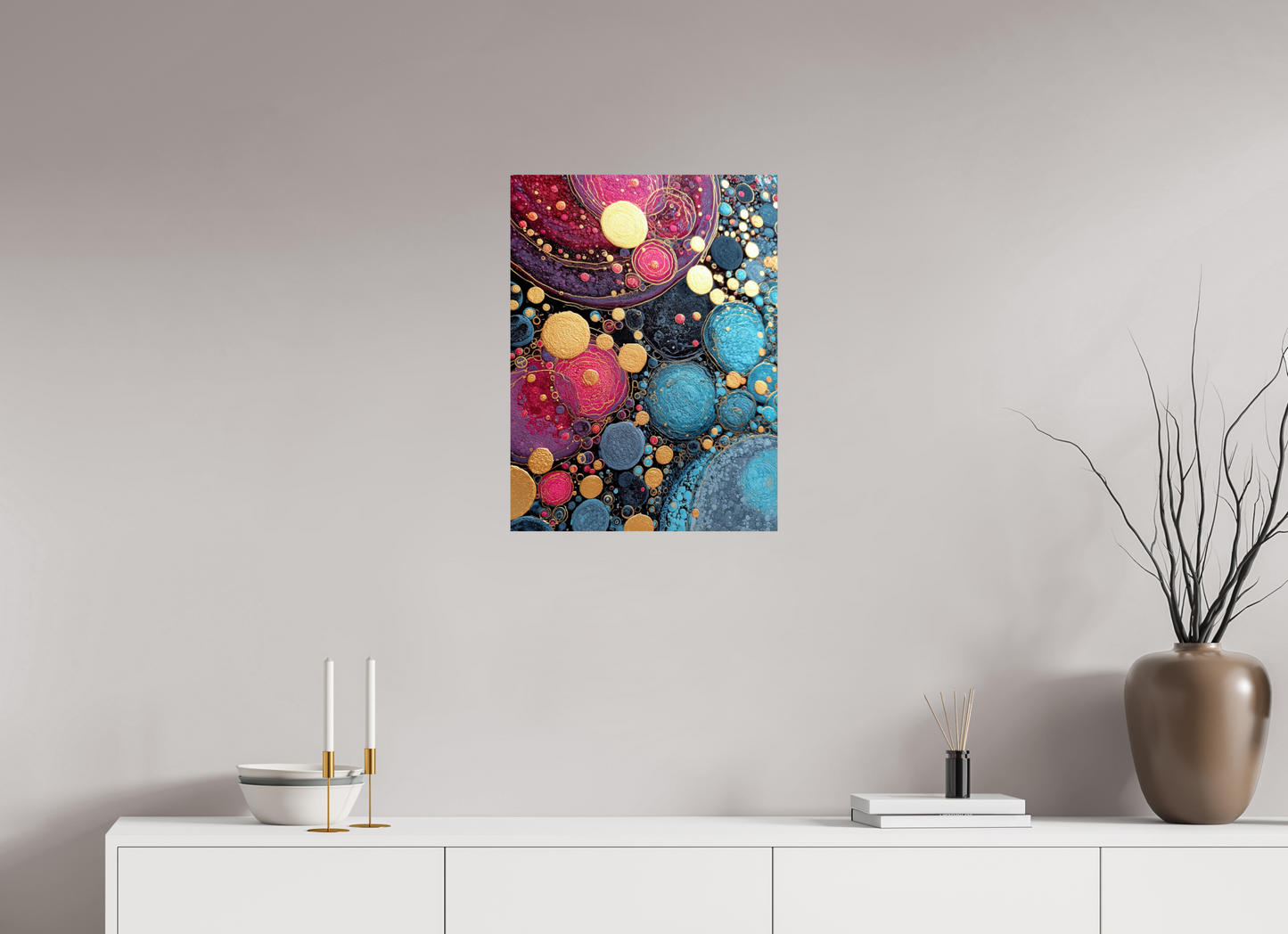 18 x 24″, Fine Art Print On Aluminum Dibond Abstract Circles