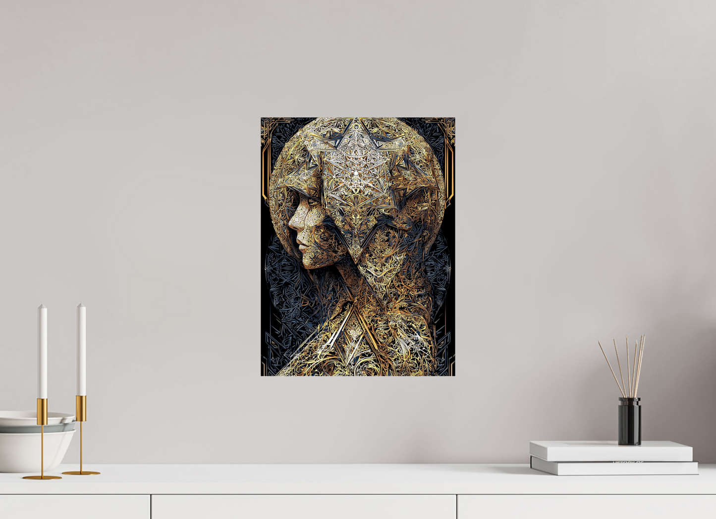 12 x 16″, Fine Art Print On Aluminum Dibond Art Deco Woman