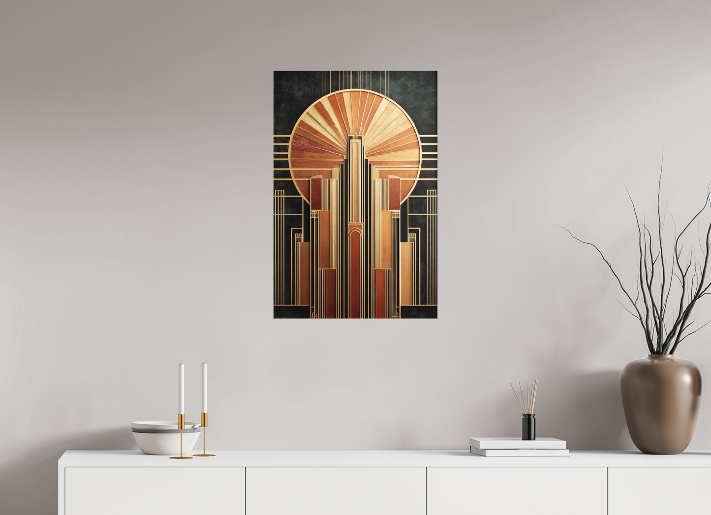 20 x 30.3″, Photo Print on Aluminum Backing Art Deco City 2