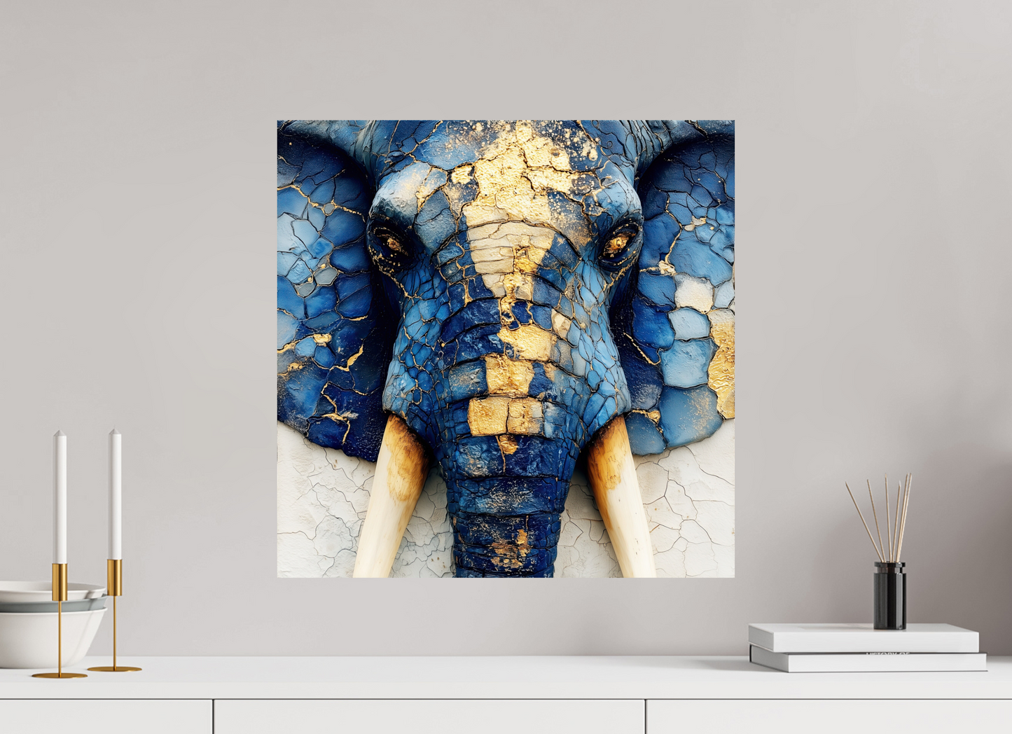 20 x 20″, Fine Art Print On Aluminum Dibond Elephant