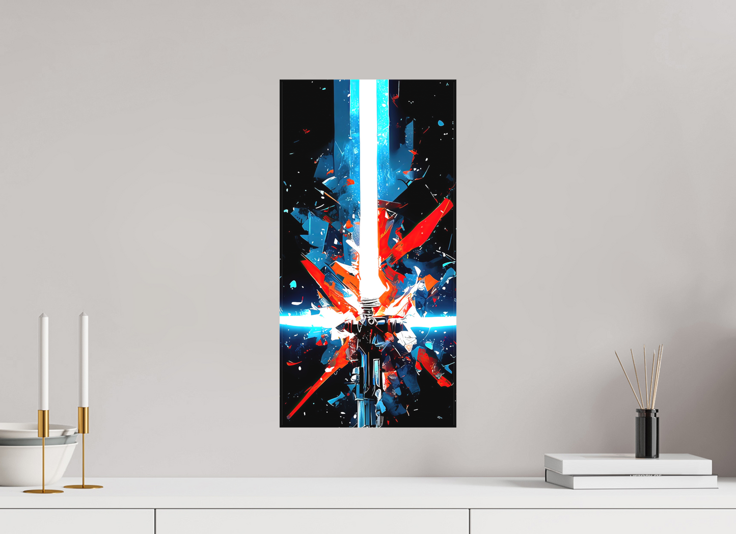 10 x 20″, Textile on Canvas Freedom Lightsaber