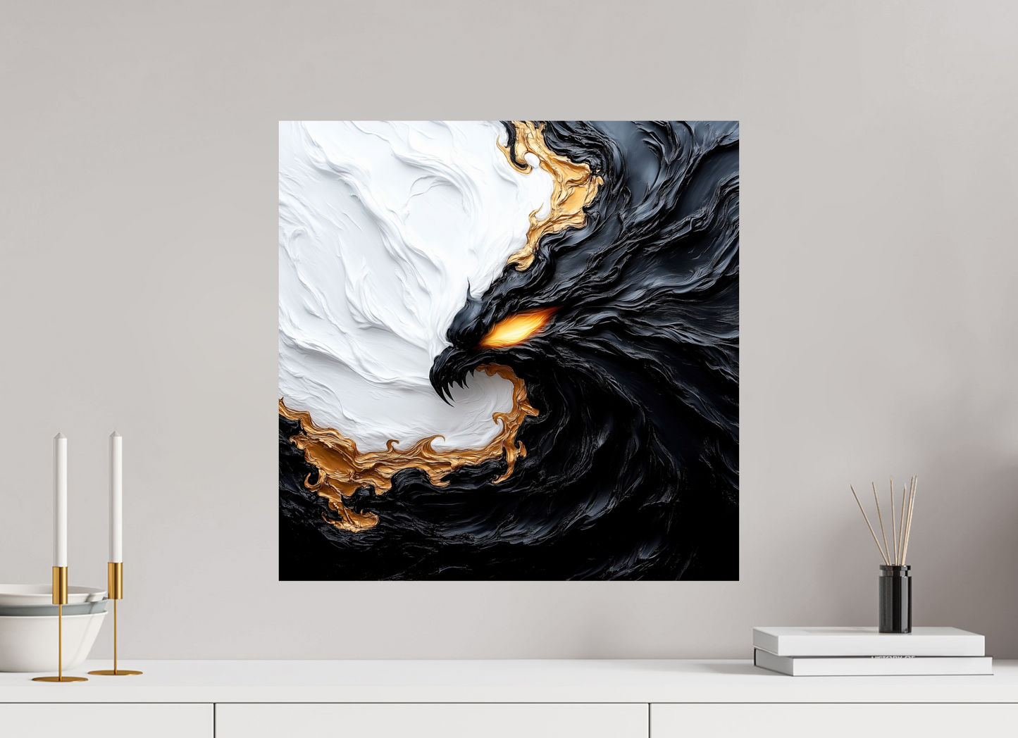 20 x 20″, Fine Art Print On Aluminum Dibond Yin Yang Bird