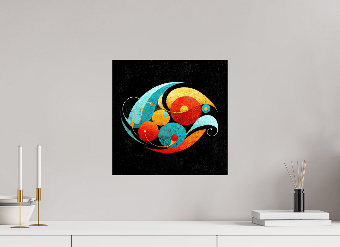 15 x 15″, Fine Art Print On Aluminum Dibond Abstract Olives