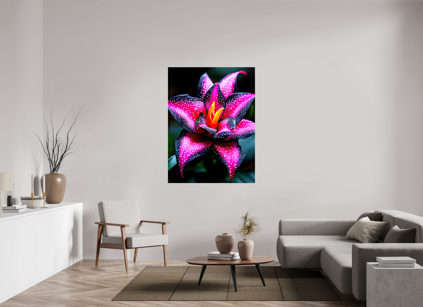 42 x 56″, Glossy Canvas Pink Poison Flower