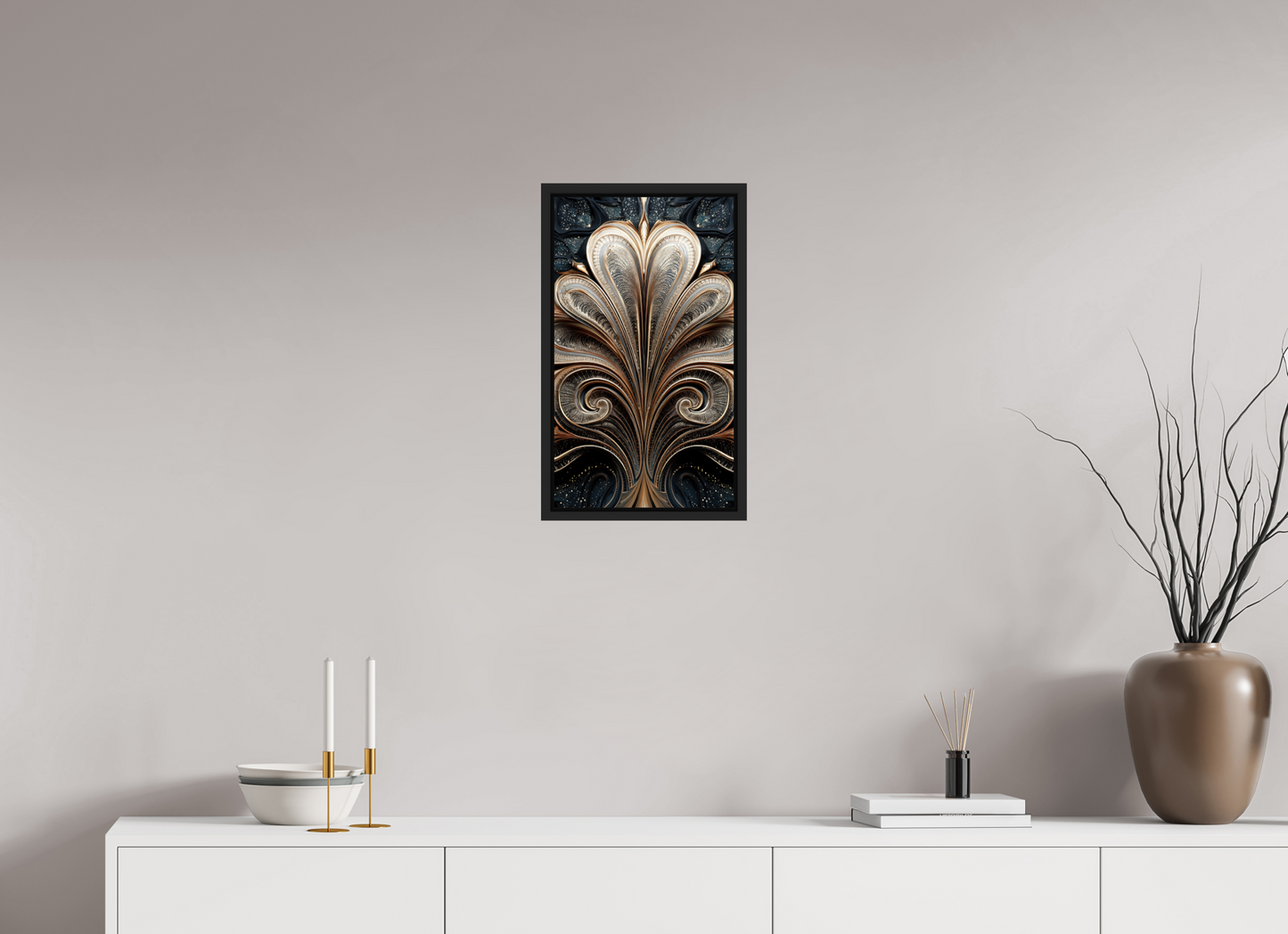 12 x 20.8″, Fine Art Print on Aluminum Dibond with Boarder Art Deco Abstract Flower 4