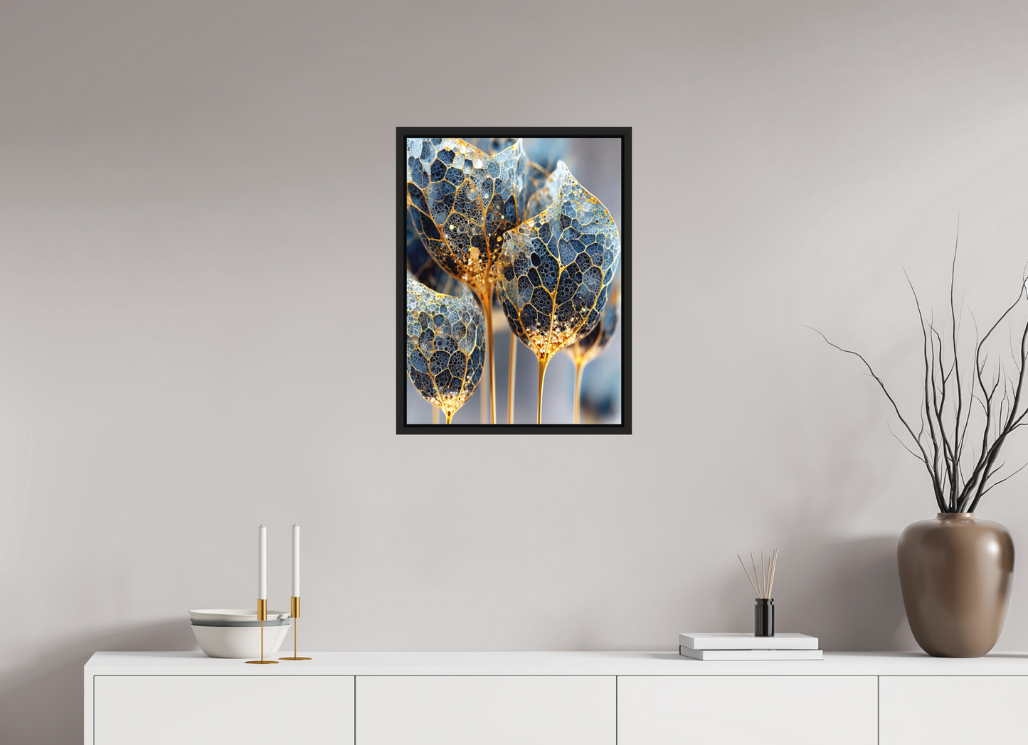 18 x 24″, Photo Print on Aluminum Backing with boarder Luxury Glass Flowers