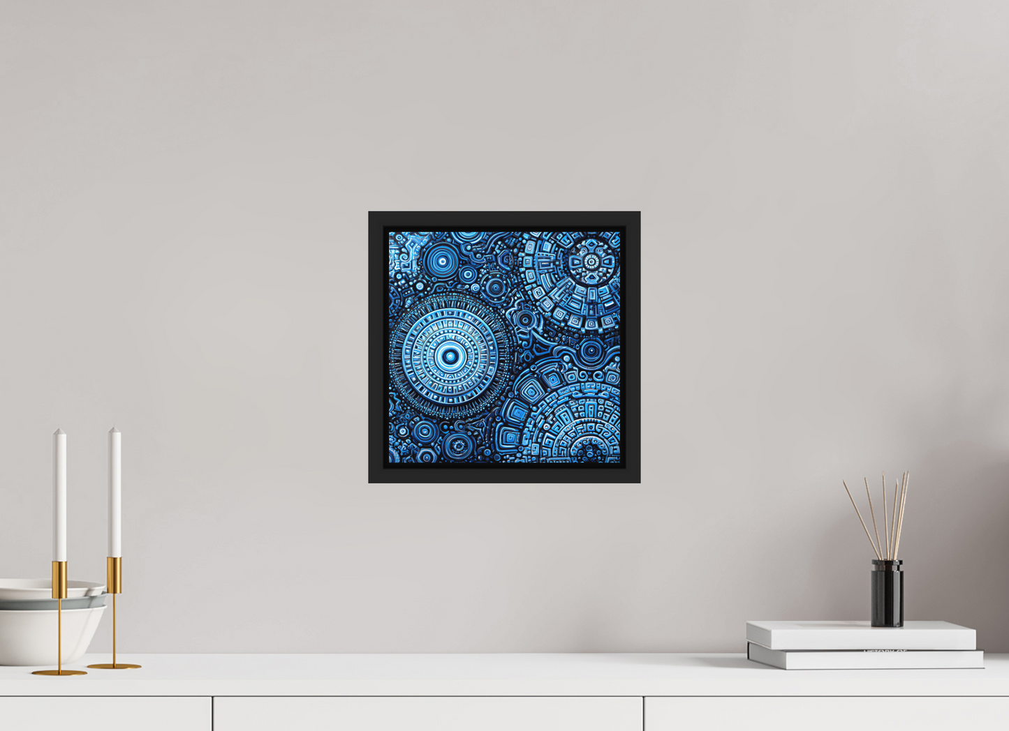10 x 10″, Photo Print on Aluminum Backing with boarder Ancient Blue