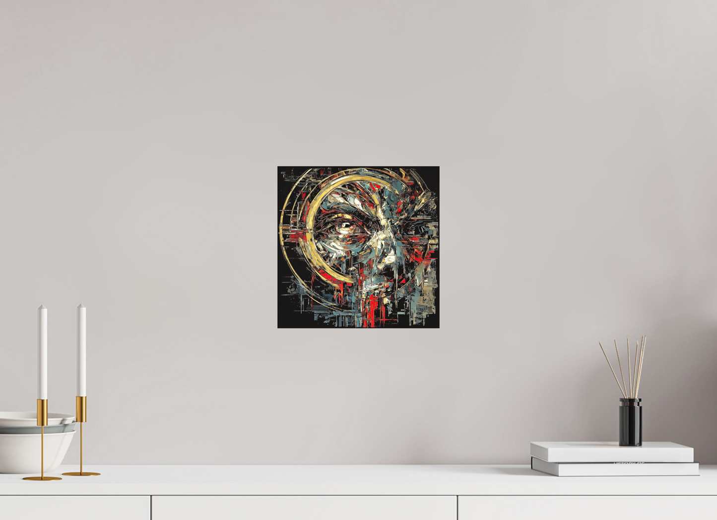 10 x 10″, Photo Print on Aluminum Backing Abstract Male Eye