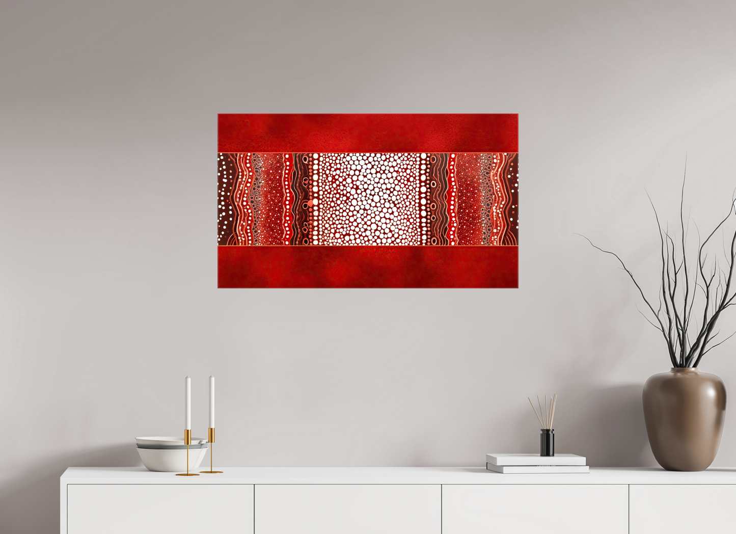 34.6 x 20″, Glossy Canvas Red Layers 1
