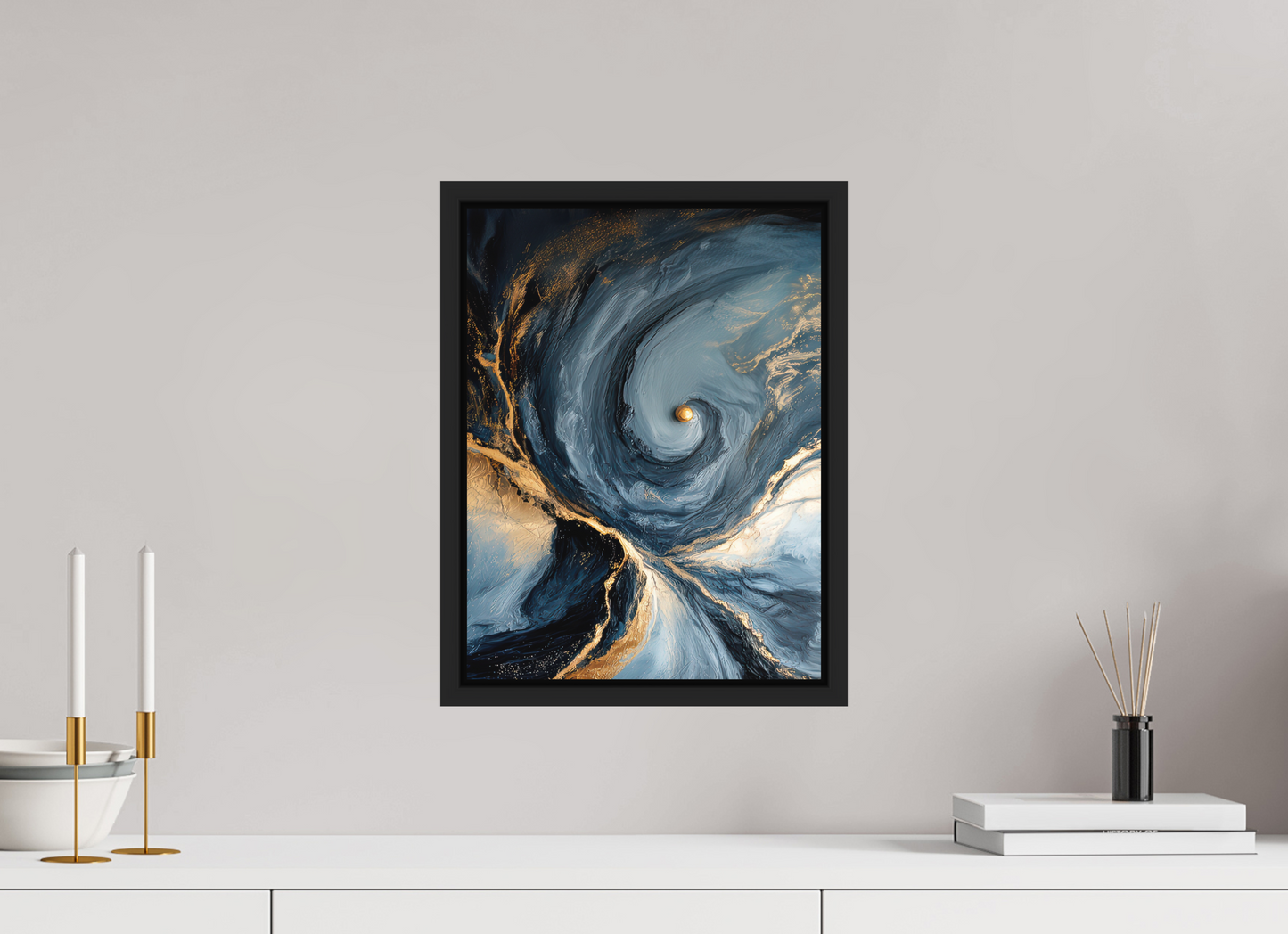 12 x 16″, Photo Print on Aluminum Backing with boarder Abstract Ocean Gold