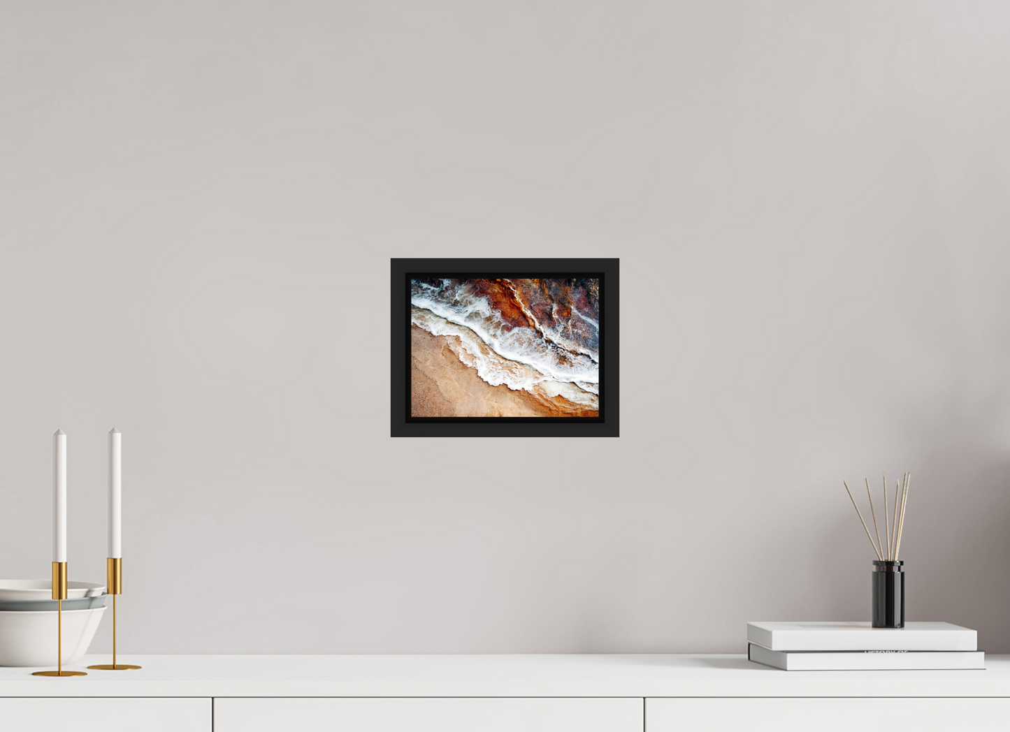 8.1 x 6″, Fine Art Print on Aluminum Dibond with Boarder Desert Water