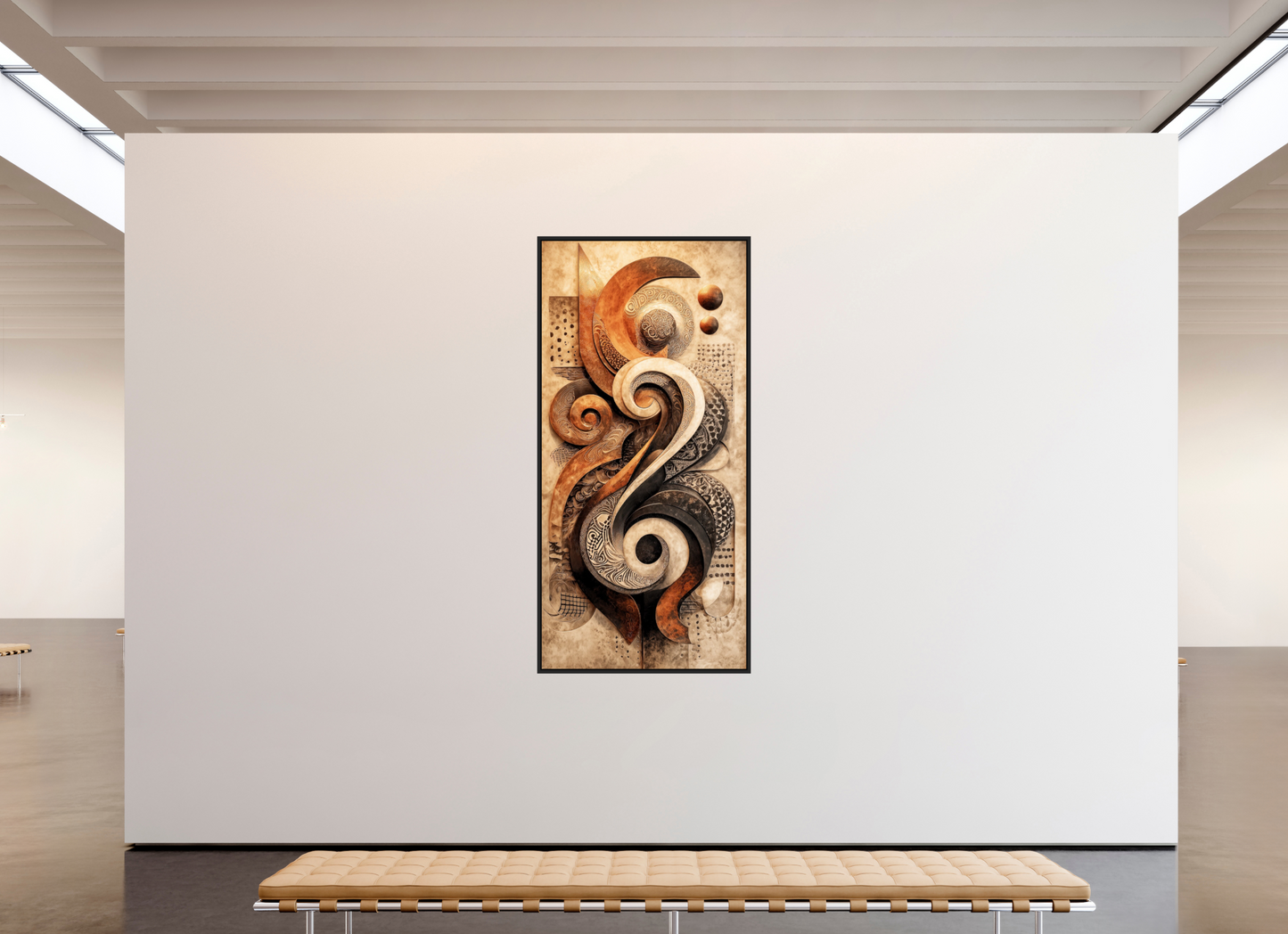 40 x 83.7″, Fine Art Print on Aluminum Dibond with Boarder Abstract Shapes 2