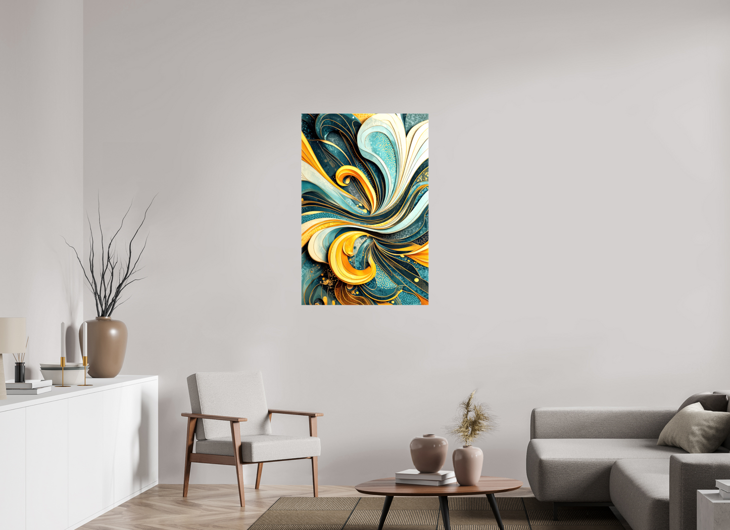 28 x 42.3″, Glossy Canvas Abstract Swirl