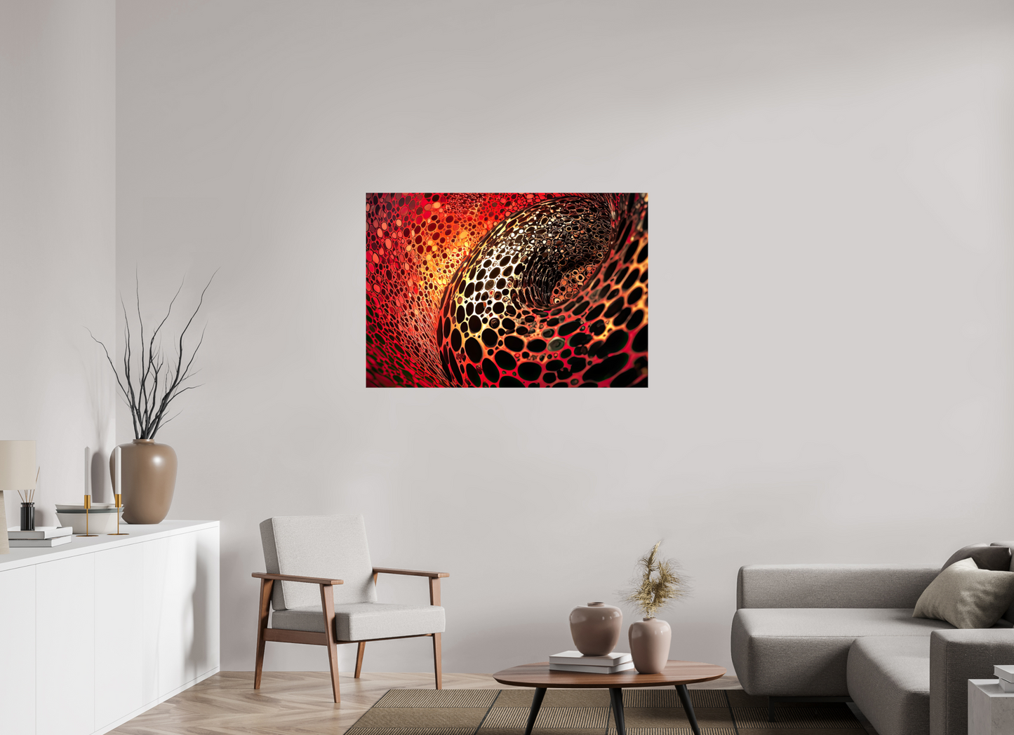 45 x 31″, Glossy Canvas Red Leopard