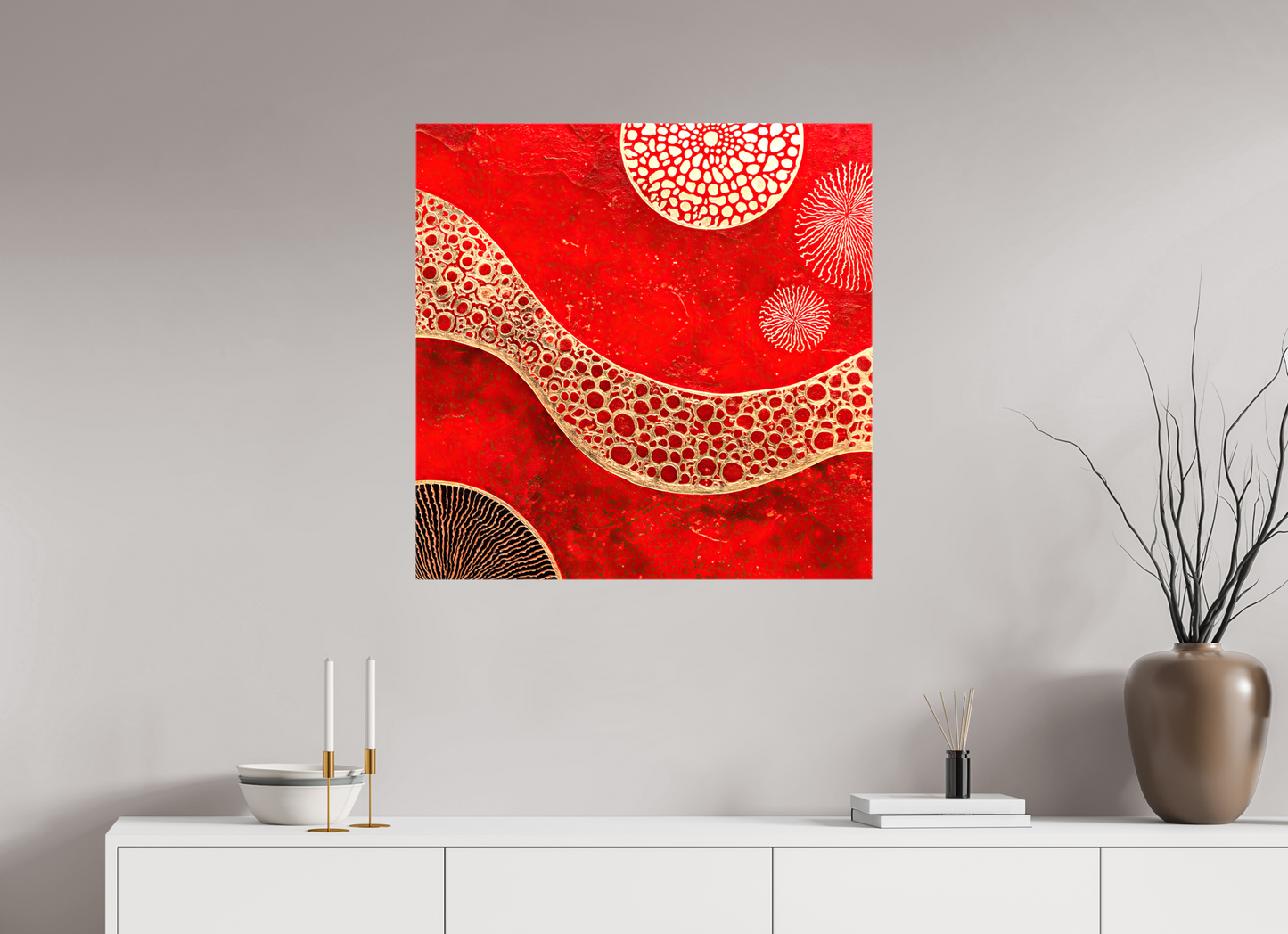 30 x 30″, Glossy Canvas Blood Cells