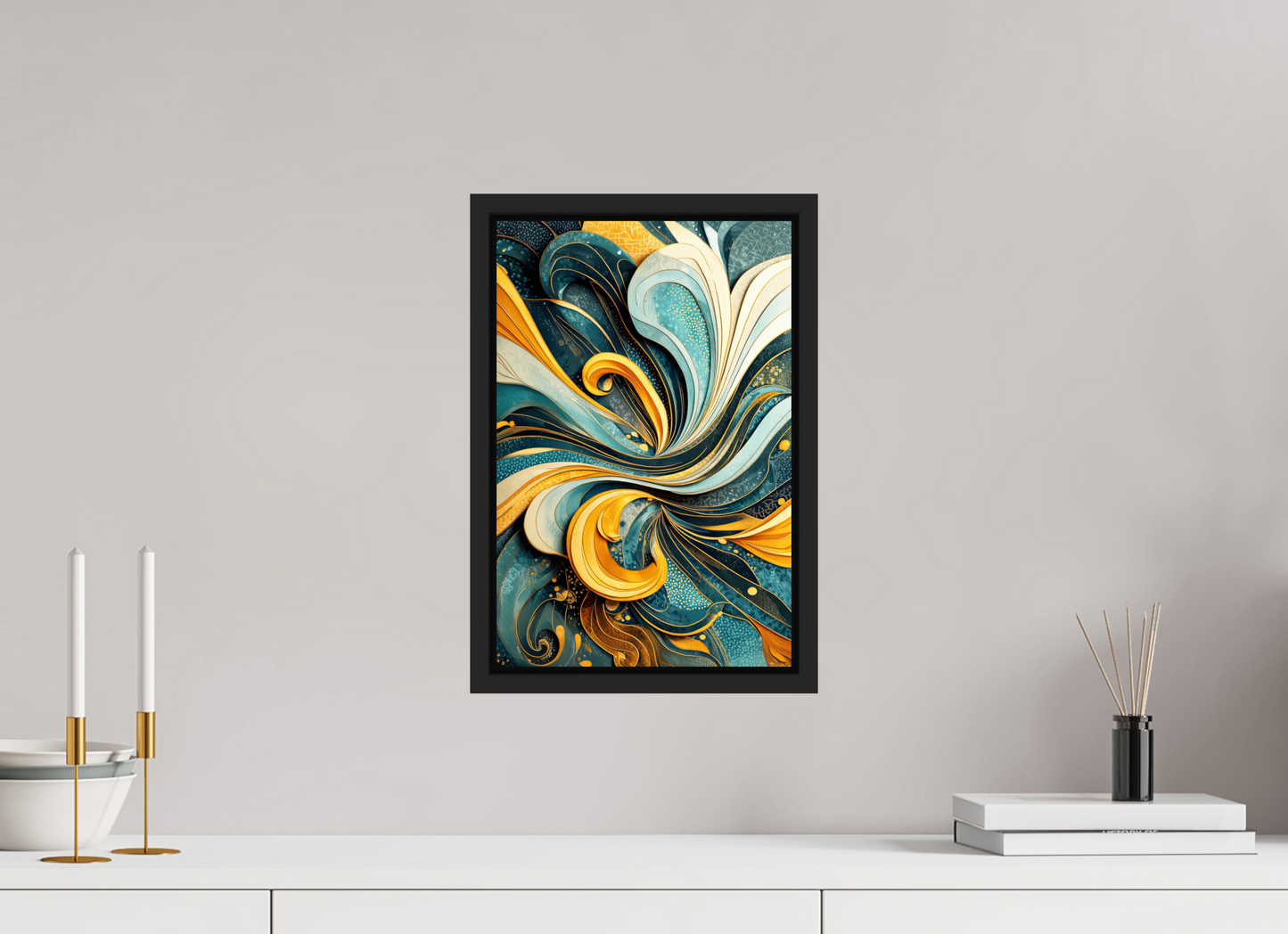 10 x 15.1″, Fine Art Print on Aluminum Dibond with Boarder Abstract Swirl