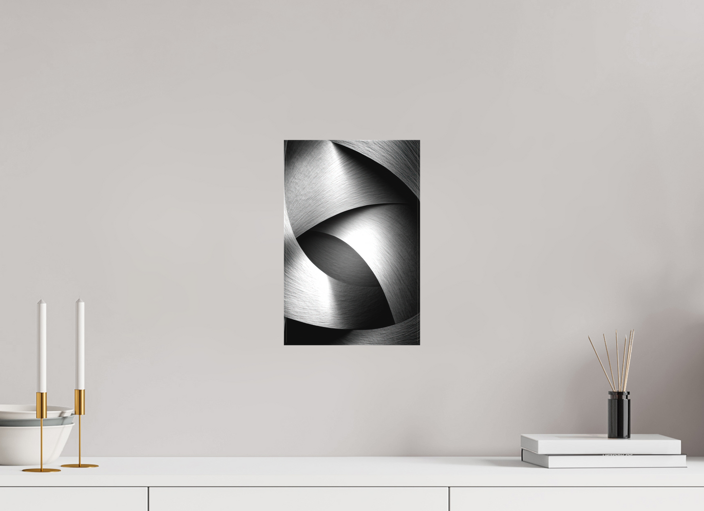 8 x 12.2″, Textile on Canvas Abstract B&W 4