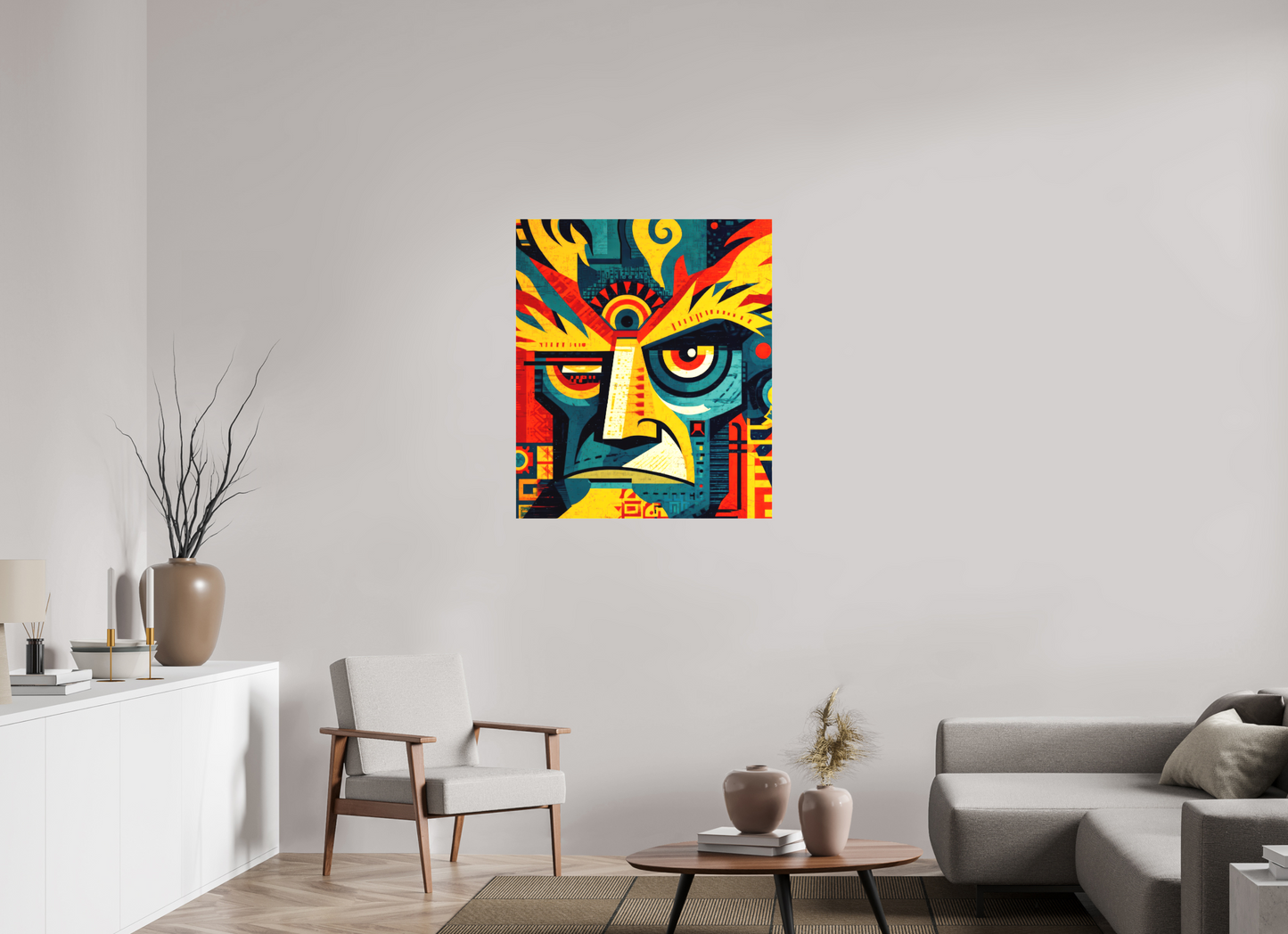 32 x 37.5″, Textile on Canvas Urban Tribal