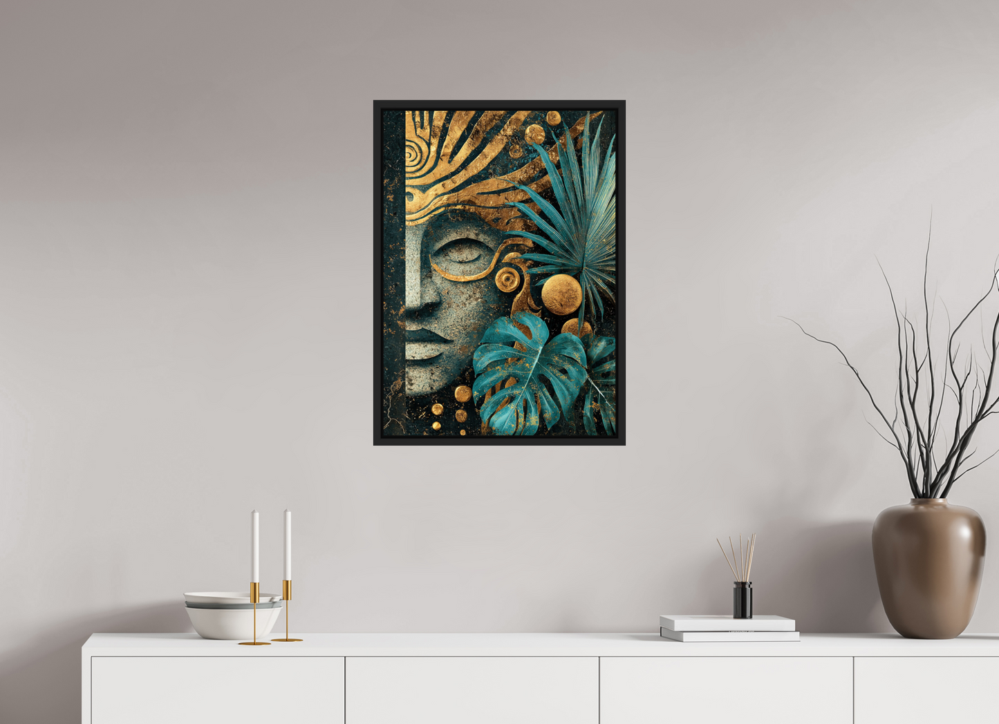 20 x 28″, Fine Art Print on Aluminum Dibond with Boarder Ancient Face 2