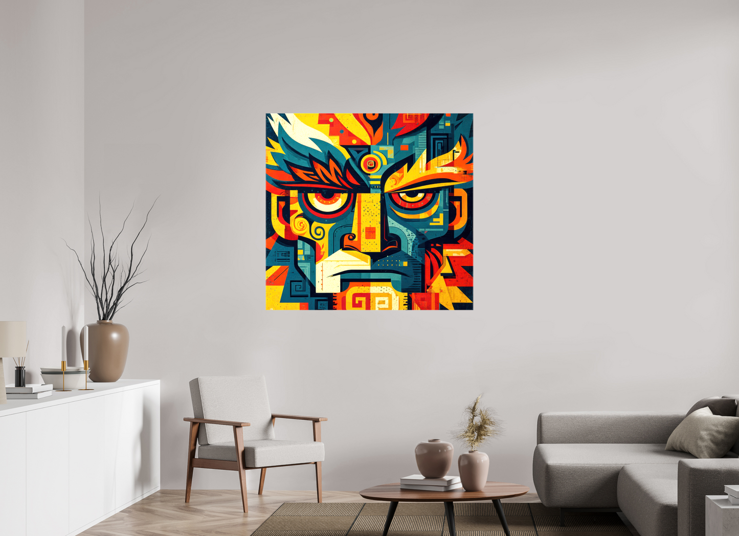 45.4 x 43″, Glossy Canvas Urban Tribal 3