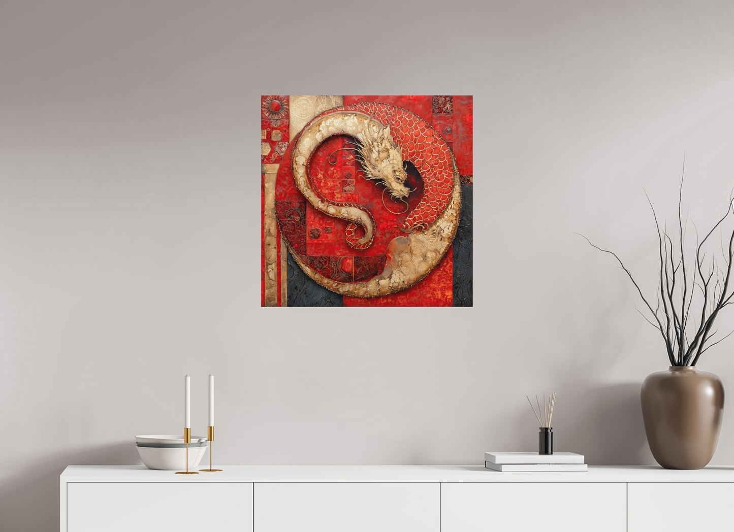 25 x 25″, Photo Print on Aluminum Backing Chinese Dragon