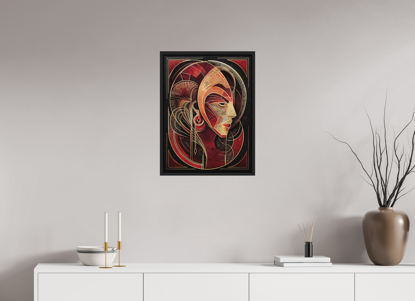 18 x 24″, Photo Print on Aluminum Backing with boarder Art Deco Face