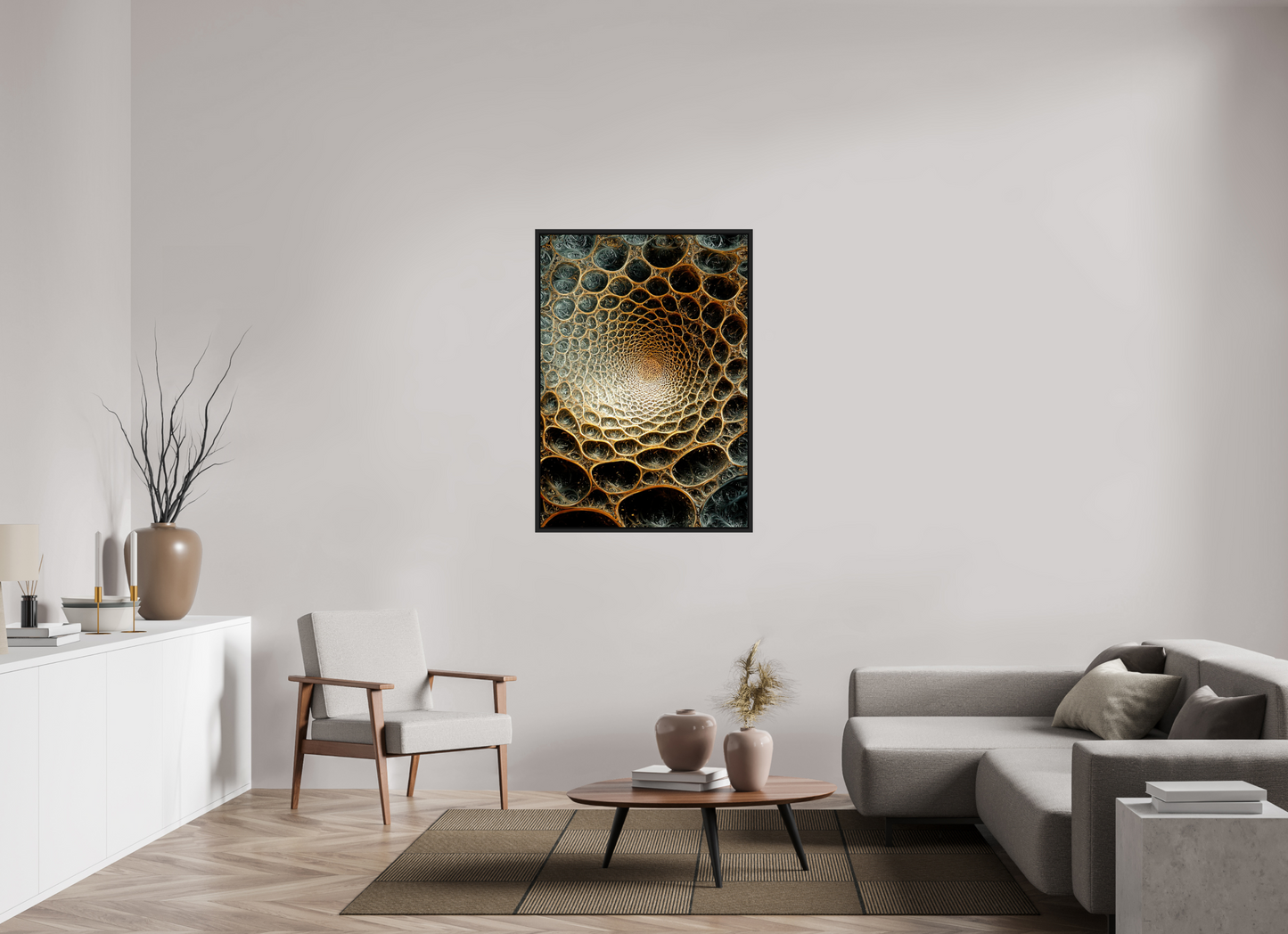 ISO A0 (84,1 x 118,9 cm), Fine Art Print on Aluminum Dibond with Boarder Alien Texture