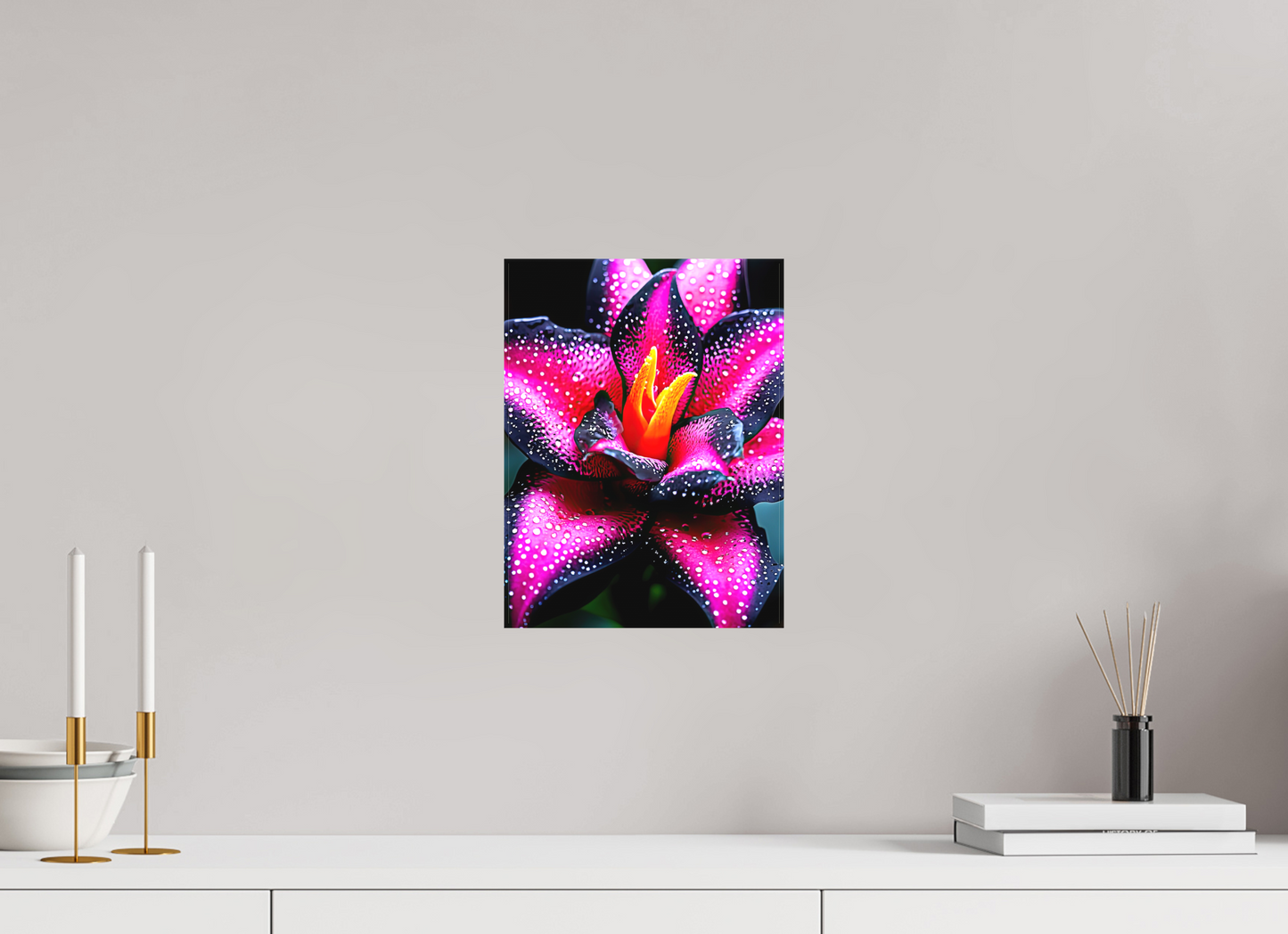 9 x 12″, Textile on Canvas Pink Poison Flower