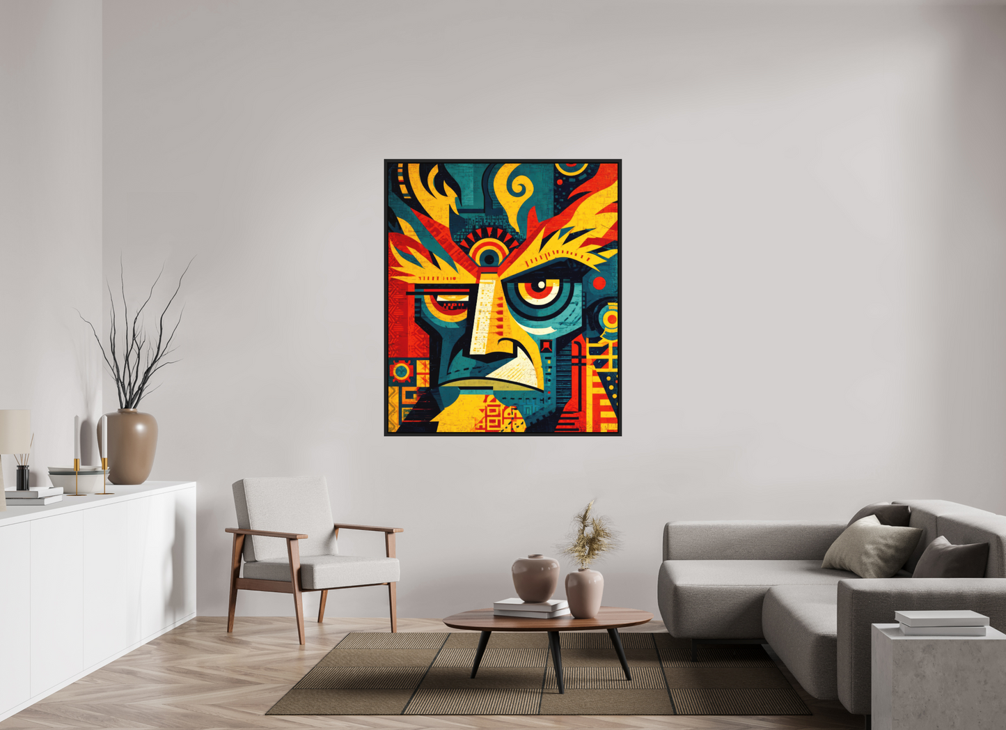 47 x 55″, Photo Print on Aluminum Backing with boarder Urban Tribal