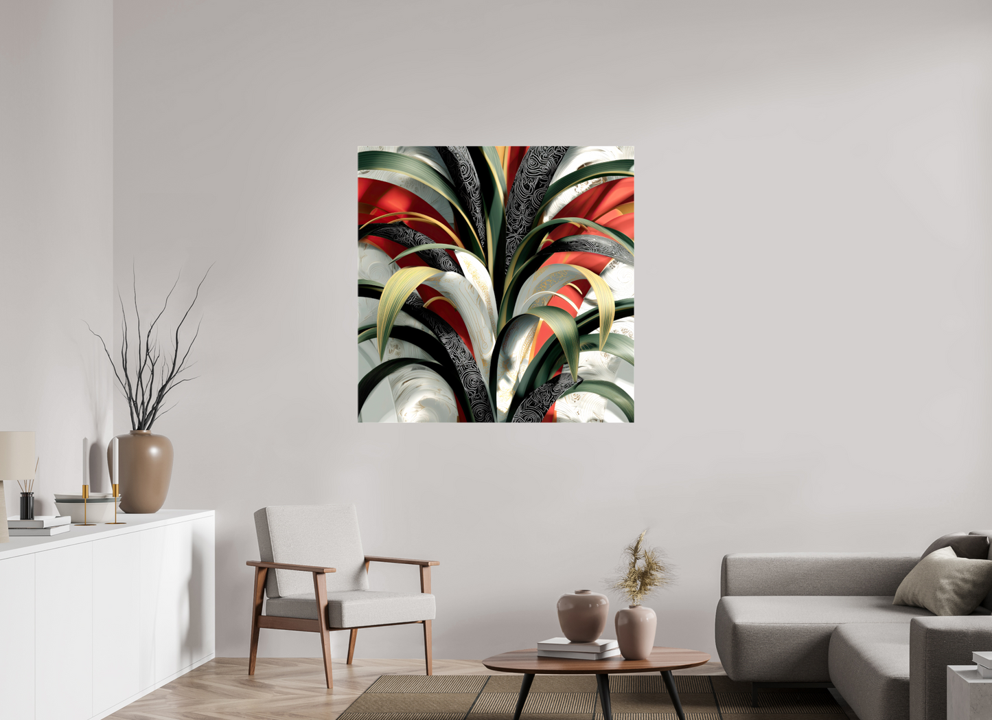 45 x 45″, Glossy Canvas House Plant