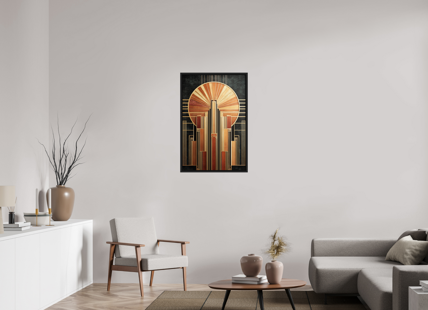 24 x 36.3″, Fine Art Print on Aluminum Dibond with Boarder Art Deco City 2