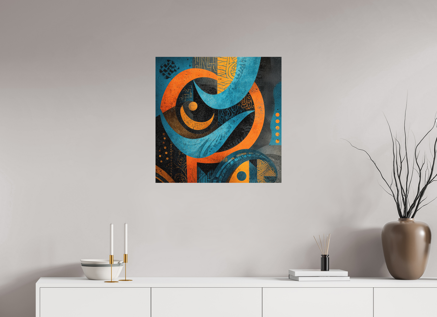 25 x 25″, Photo Print on Aluminum Backing Abstract Tribal 2