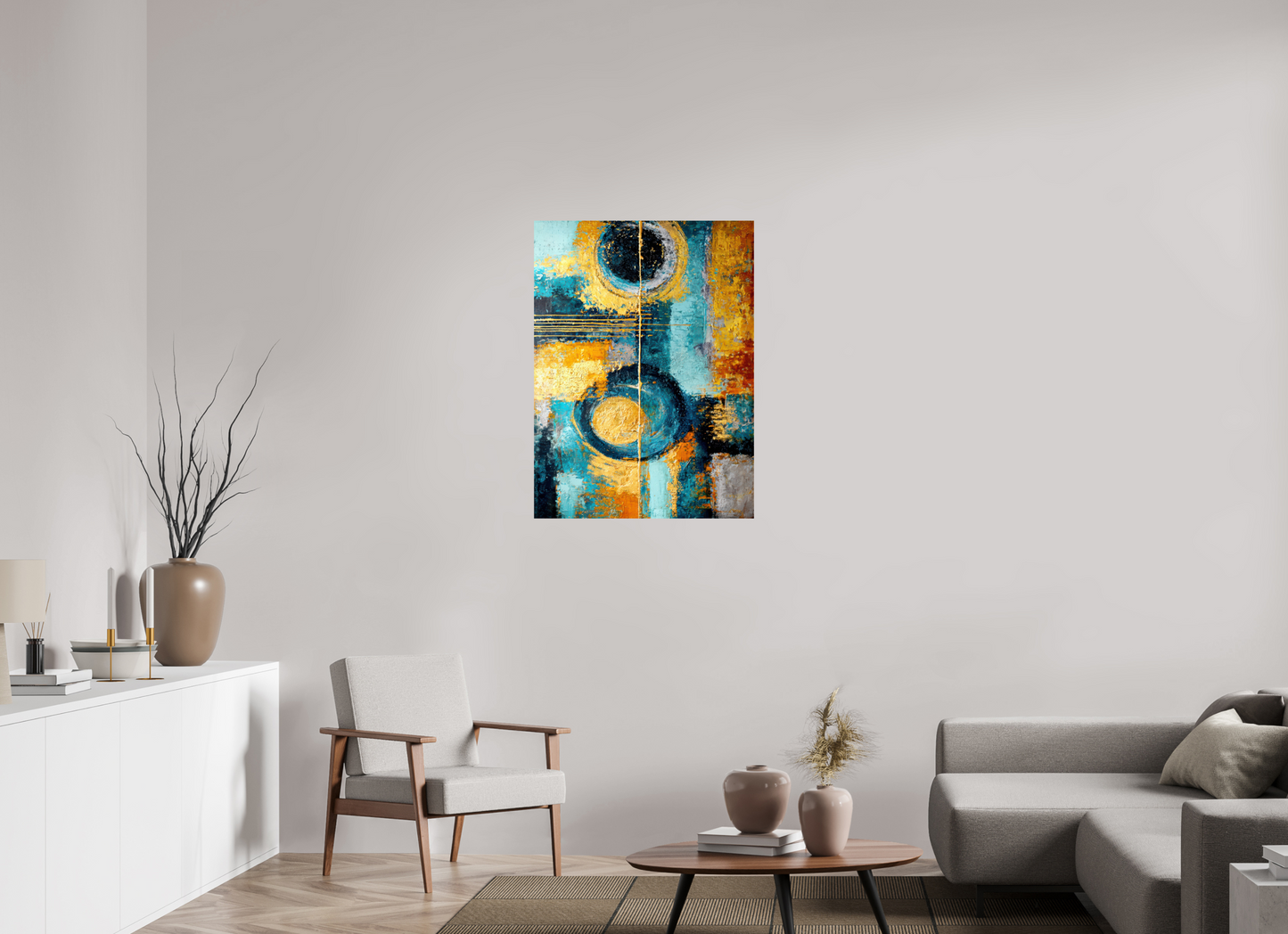 28 x 37.9″, Fine Art Print On Aluminum Dibond Abstract Gold Paint