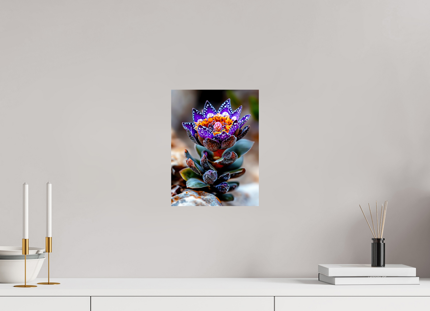9 x 12″, Fine Art Print On Aluminum Dibond Caterpillar Flower