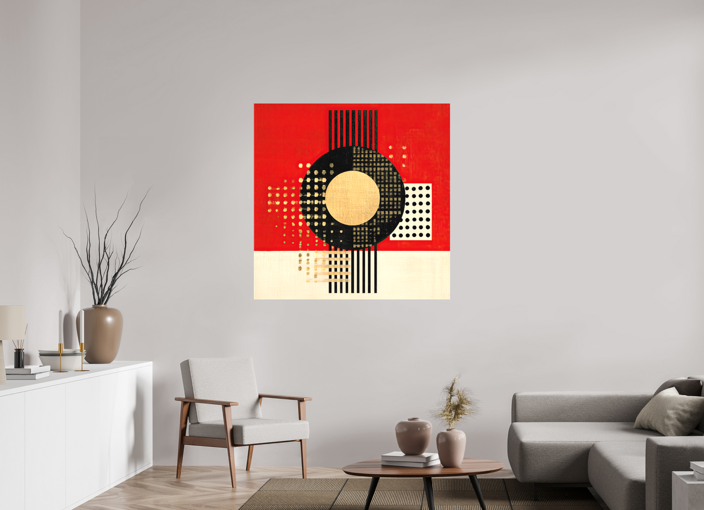 45 x 45″, Textile on Canvas Vinyl