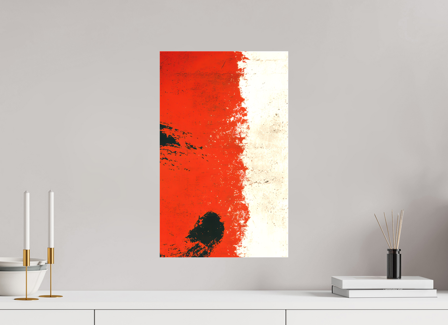 12 x 19.4″, Textile on Canvas Abstract Paint Brush Circle Right