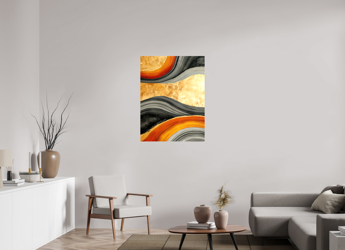 30 x 40″, Glossy Canvas Abstract Gold Geode 3