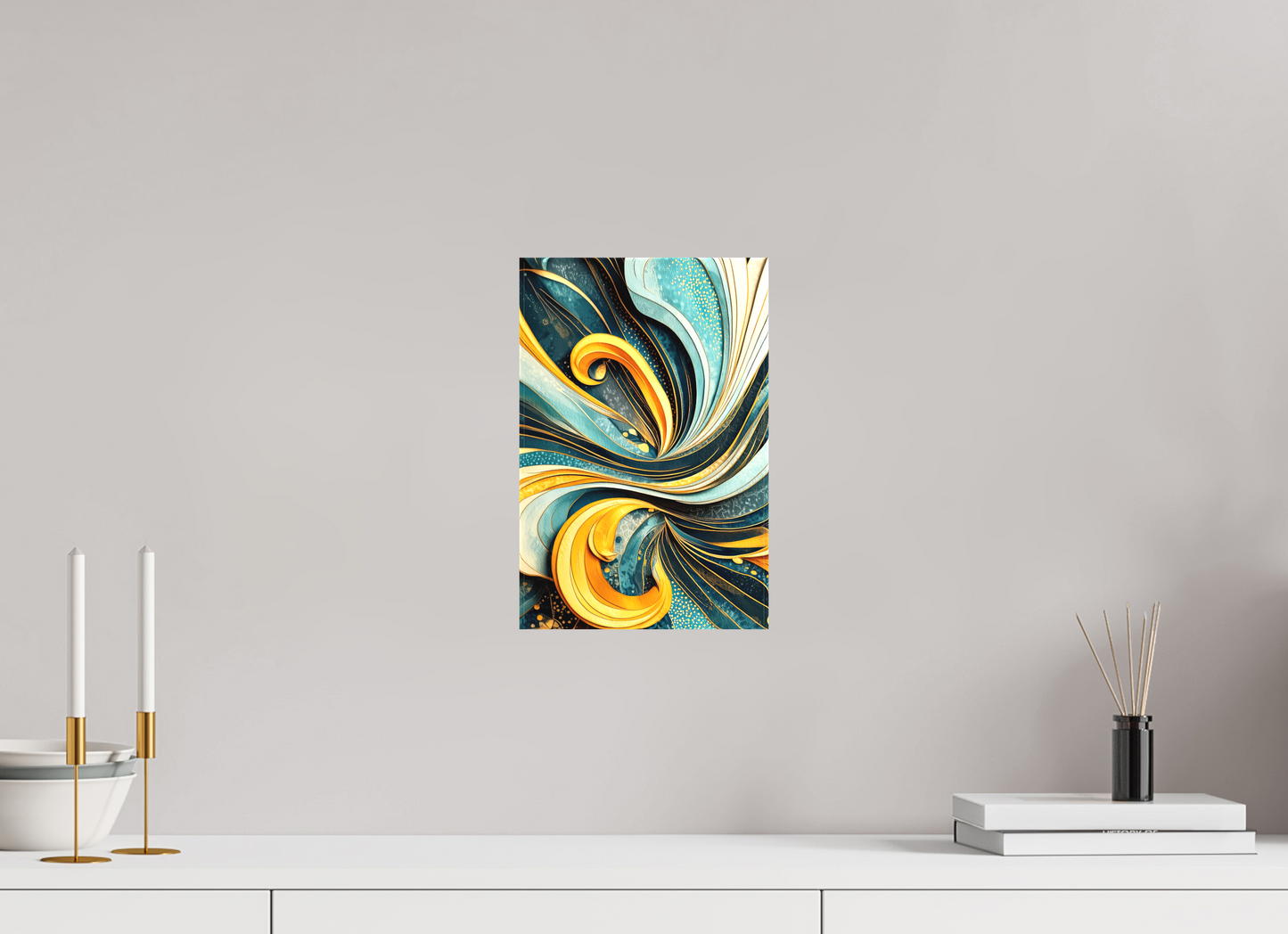 8 x 12.1″, Textile on Canvas Abstract Swirl